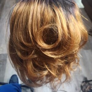 100% Human Hair Ombre Brown Lace Wig